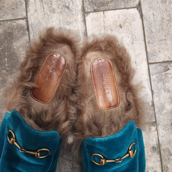 Gucci Turquoise Princetown Sandals or Flats, Authentic - Picture 7 of 9